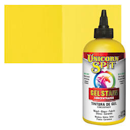 Unicorn Spit Gel Stain and Glaze - Lemon Kiss, 8 oz - Bottle and Swatch