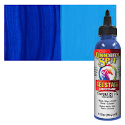 Unicorn Spit Gel Stain and Glaze - Blue Thunder, 4 oz - Bottle and Swatch