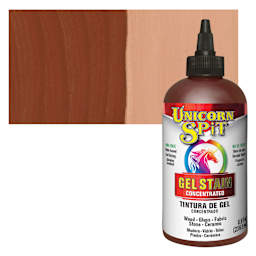 Unicorn Spit Gel Stain and Glaze - Squirrel, 8 oz - Bottle and Swatch
