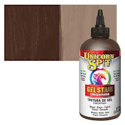 Unicorn Spit Gel Stain and Glaze - Rustic Reality, 8 oz - Bottle and Swatch