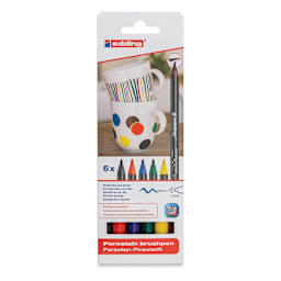 Edding 4200 Series Porcelain Brush Pens - Set of 6, Family (Front of packaging)