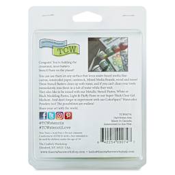 Stencil Butter Acrylic Paints - Carribean Sea, 2 oz, Pkg of 4 (Back of package)