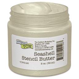 Stencil Butter Acrylic Paint - Seashell, 2 oz, Jar open