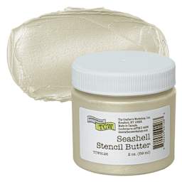 Stencil Butter Acrylic Paint - Seashell, 2 oz, Jar and swatch