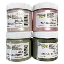 Stencil Butter Acrylic Paints - Pkg of 4, Petals and Herbs, 2 oz