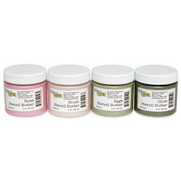 Stencil Butter Acrylic Paints - Petals and Herbs, 2 oz, Pkg of 4