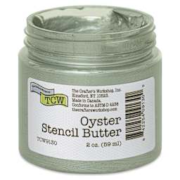 Stencil Butter Acrylic Paint - Oyster, 2 oz, Jar open