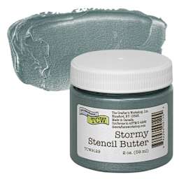 Stencil Butter Acrylic Paint - Stormy, 2 oz, Jar and swatch