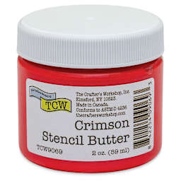 Stencil Butter Acrylic Paint - Crimson, 2 oz, Jar