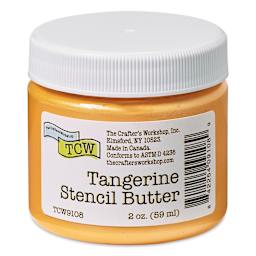 Stencil Butter Acrylic Paint - Tangerine, 2 oz, Jar