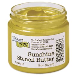 Stencil Butter Acrylic Paint - Sunshine, 2 oz jar open