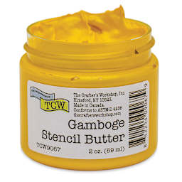 Stencil Butter Acrylic Paint - Gamboge, 2 oz, Jar (Shown without lid)