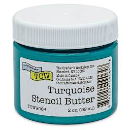 Stencil Butter Acrylic Paint - Turquoise, 2 oz, Jar