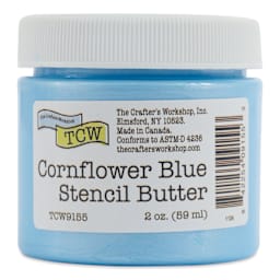 Stencil Butter Acrylic Paint - Cornflower Blue, 2 oz Jar