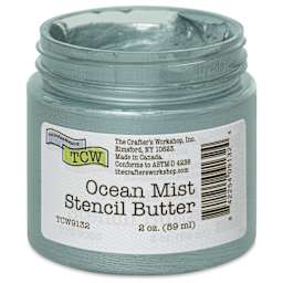 Stencil Butter Acrylic Paint - Ocean Mist, 2 oz, Jar open