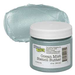 Stencil Butter Acrylic Paint - Ocean Mist, 2 oz, Jar and swatch