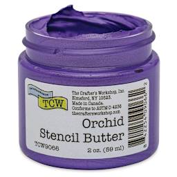 Stencil Butter Acrylic Paint - Orchid, 2 oz, Jar (Shown without lid)