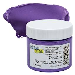 Stencil Butter Acrylic Paint - Orchid, 2 oz, Jar and swatch