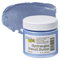 Stencil Butter Acrylic Paint - Hydrangea, 2 oz, Jar and swatch