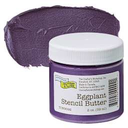 Stencil Butter Acrylic Paint - Eggplant, 2 oz, Jar and swatch