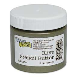 Stencil Butter Acrylic Paint - Olive, 2 oz, Jar