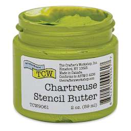 Stencil Butter Acrylic Paint - Chartreuse, 2 oz, Jar (Shown without lid)