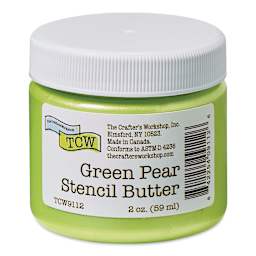 Stencil Butter Acrylic Paint - Green Pear, 2 oz, Jar