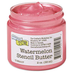 Stencil Butter Acrylic Paint - Watermelon, 2 oz jar open