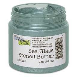 Stencil Butter Acrylic Paint - Sea Glass, 2 oz, Jar open