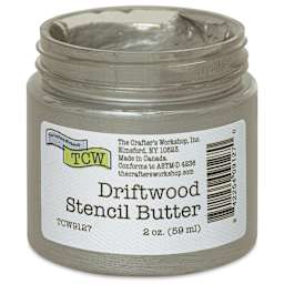 Stencil Butter Acrylic Paint - Driftwood, 2 oz, Jar open