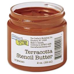 Stencil Butter Acrylic Paint - Terracotta jar open