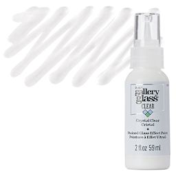Gallery Glass Paint - Crystal Clear, 2 oz swatch with bottle and swatch