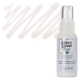 Gallery Glass Paint - White Pearl, 2 oz bottle and swatch