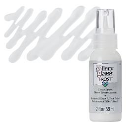 Gallery Glass Paint - Frost Clear, 2 oz bottle and swatch