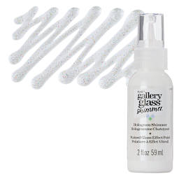Gallery Glass Paint - Shimmer Hologram, 2 oz bottle and swatch