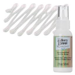 Gallery Glass Paint - Iridescent Green/Gold/Red, 2 oz bottle and swatch