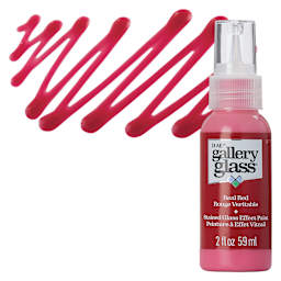 Gallery Glass Paint - Real Red, 2 oz bottle and swatch