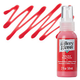 Gallery Glass Paint - Ruby Red, 2 oz bottle and swatch