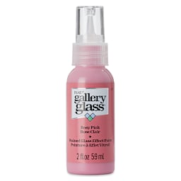 Gallery Glass Paint - Rosy Pink, 2 oz (Front of bottle)