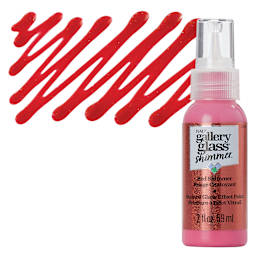 Gallery Glass Paint - Shimmer Red, 2 oz bottle and swatch