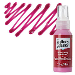 Gallery Glass Paint - Holiday Berry, 2 oz bottle and swatch