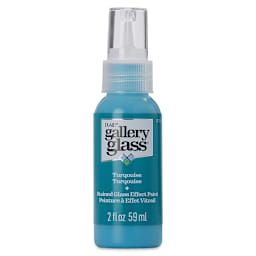 Gallery Glass Paint - Turquoise, 2 oz (Front of bottle)