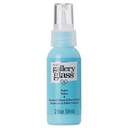 Gallery Glass Paint - Aqua, 2 oz (Front of bottle)