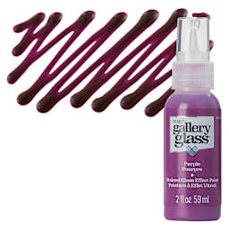 Plaid Gallery Glass Paint - Purple, 2 oz bottle and swatch