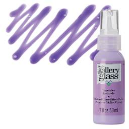 Plaid Gallery Glass Paint - Lavender, 2 oz bottle and swatch