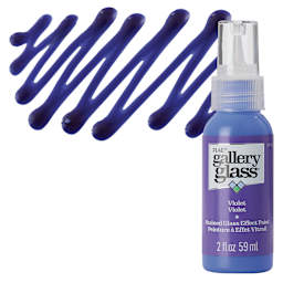 Plaid Gallery Glass Paint - Violet, 2 oz bottle and swatch