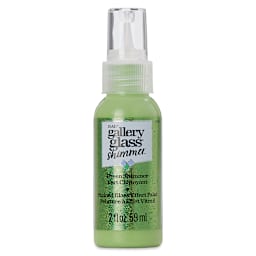 Gallery Glass Paint - Shimmer Green, 2 oz (Front of bottle)