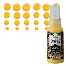 FolkArt Dots Acrylic Paint - Sunset, bottle bottle and swatch