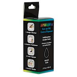 Artesprix Sublimation Acrylic Paint - Black, 2 oz bottle (front of packaging)