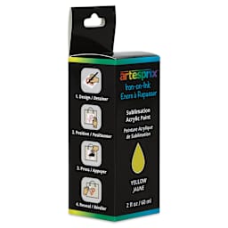 Artesprix Sublimation Acrylic Paint - Yellow, 2 oz bottle (front of packaging)